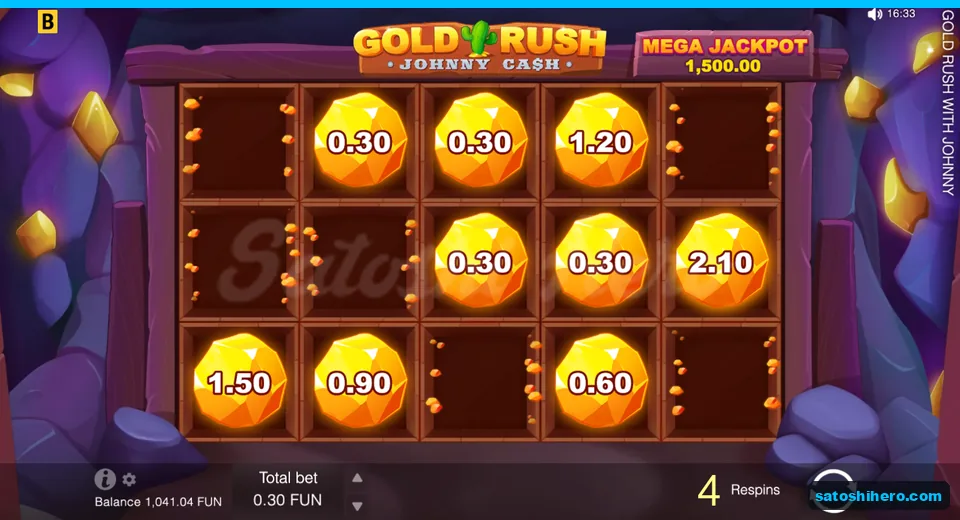 Gold Respin grid with locked coin values