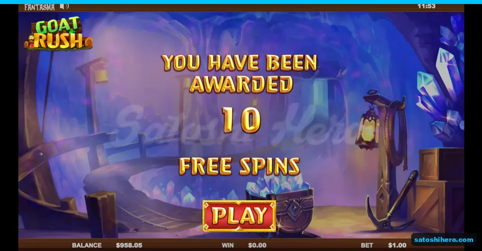 10 free spins awarded after three Bonuses