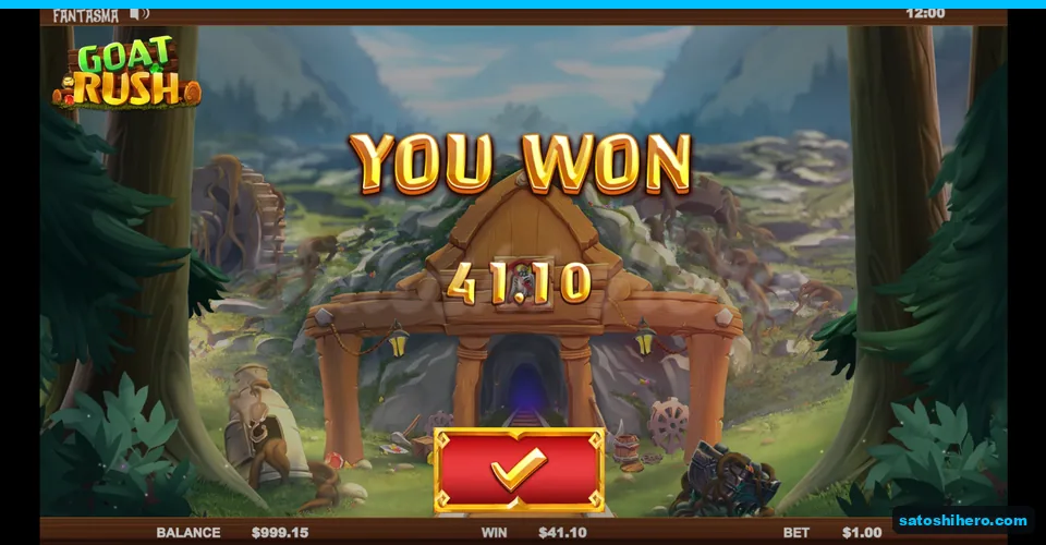 $41.10 collect screen after free spins