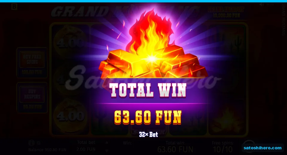 Result screen showing 63.60 total and 32x label