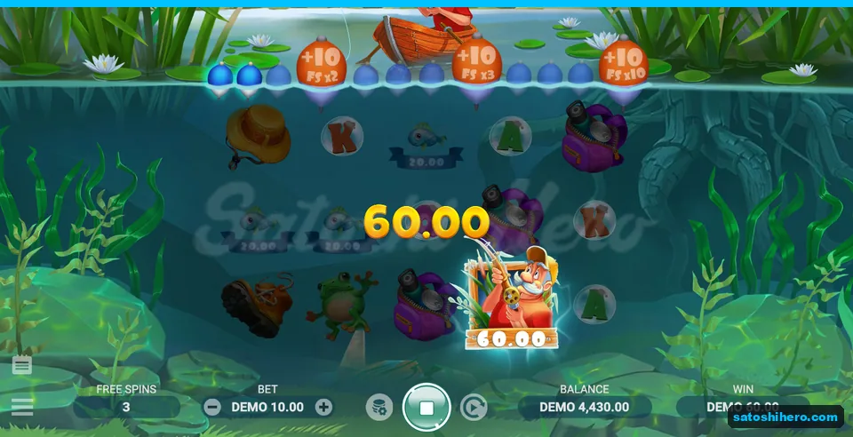 60.00 win with three spins left