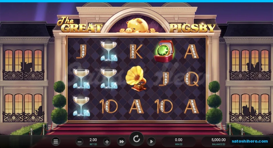 Mansion doorway reels with gold piggy bank