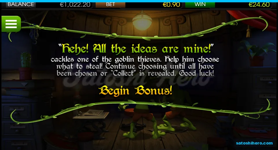 Pick bonus intro with Collect rule shown