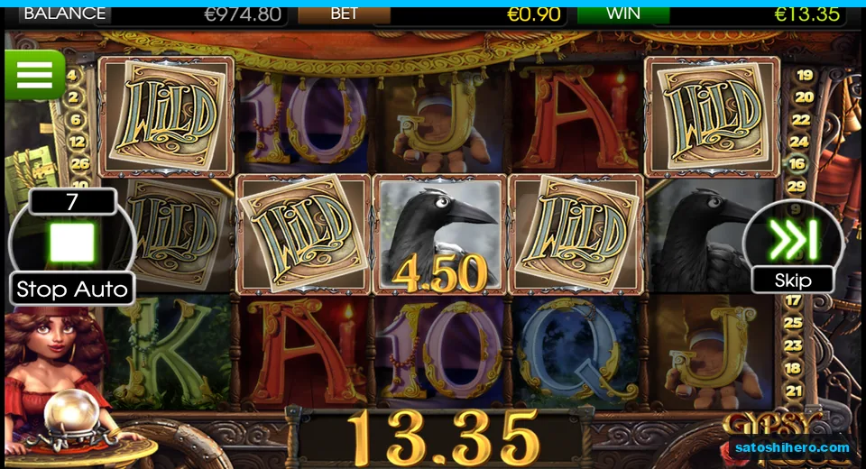 $13.35 win with wilds across the grid