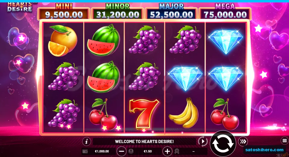 $1,000.00 balance beneath settled fruit reels and jackpot meters