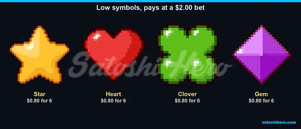 Star heart clover and gem low pays