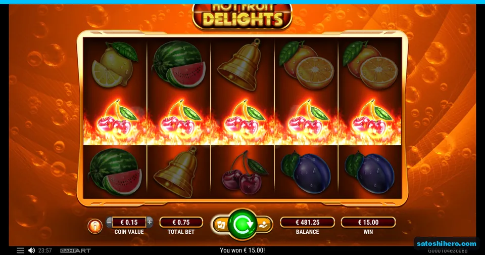 Five cherries lined up for $15.00