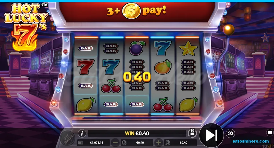 0.40 euro win line lit across reels
