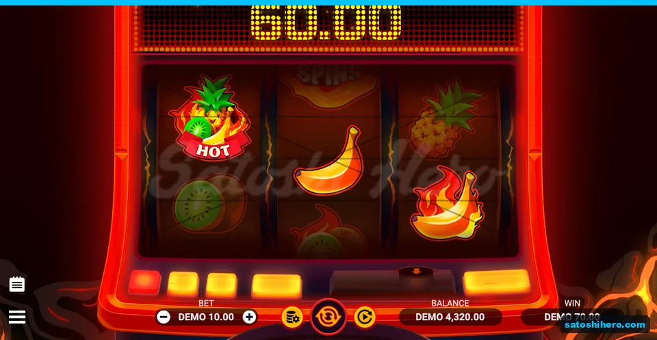 60.00 marquee line win with banana symbols