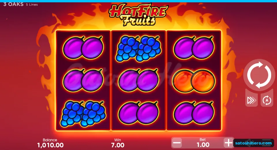 Reel layout showing middle-row plums and 7.00 win