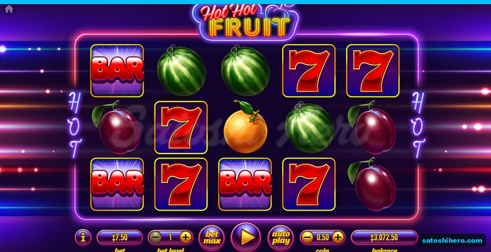Reels settled with neon fruit and BAR symbols