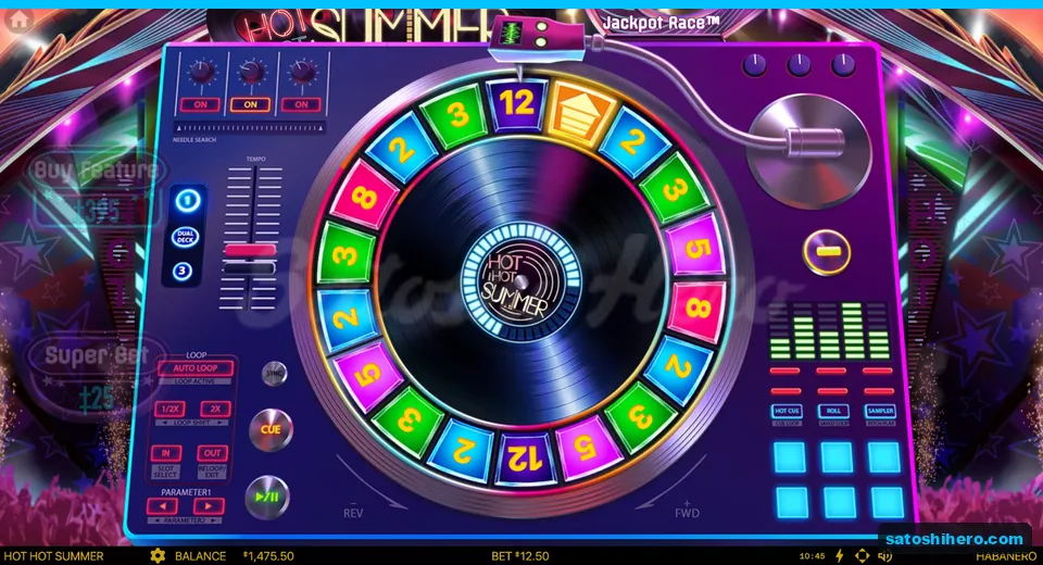Turntable wheel shows multipliers and upgrade arrow