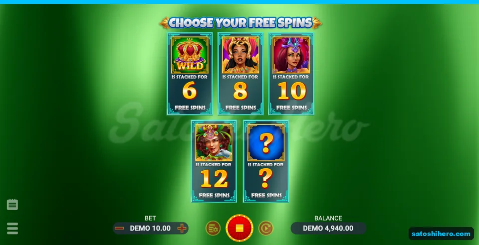 Five free spins choices with random card