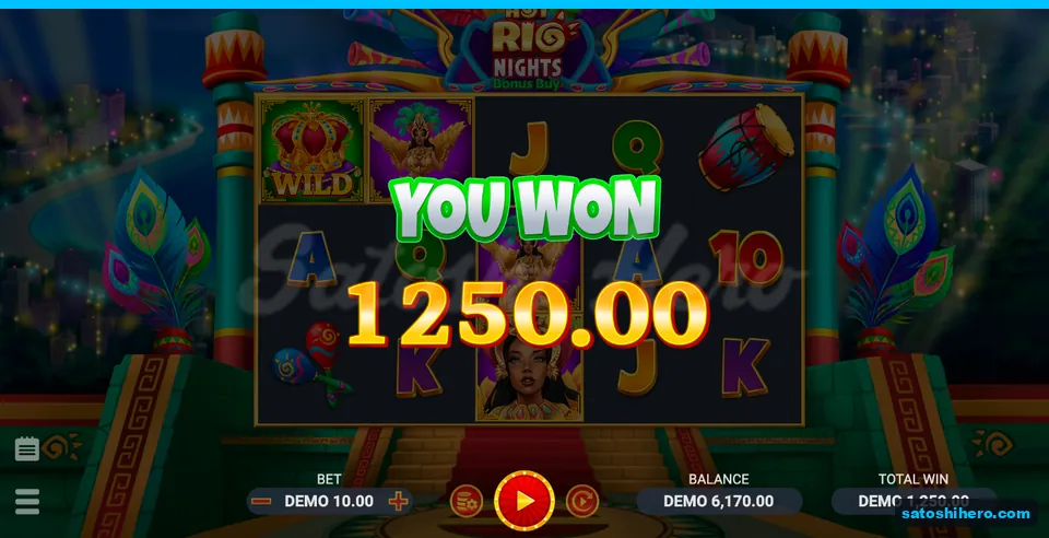 1,250.00 total win banner over reels
