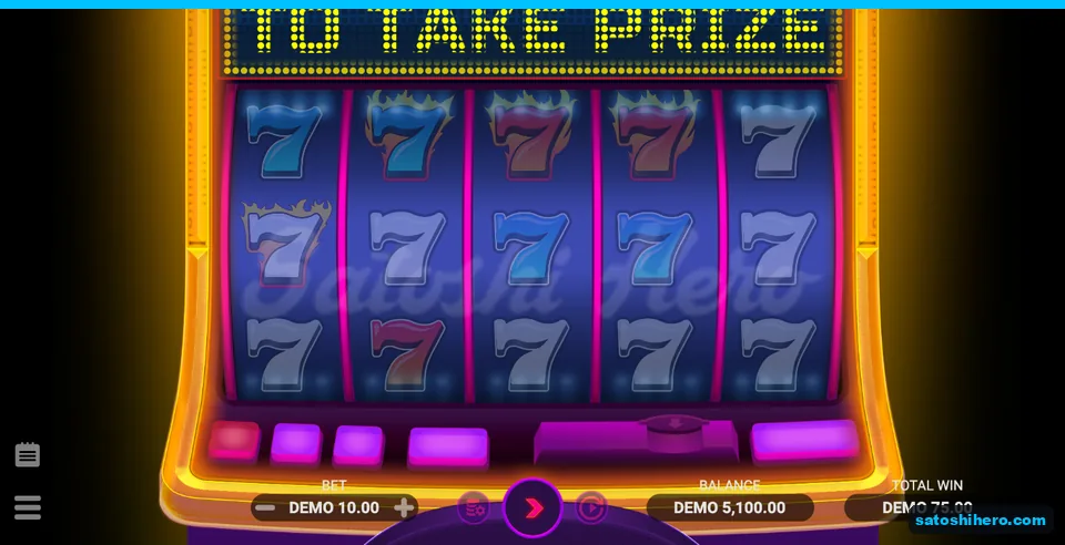 75.00 total win on take-prize screen