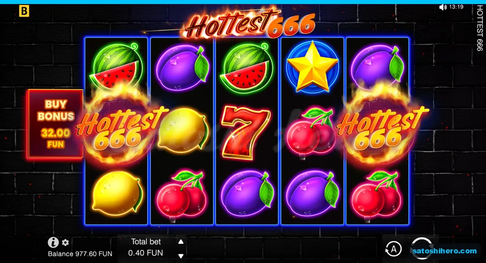 Base screen with idle reels and 0.40 FUN bet