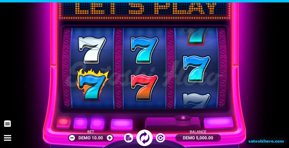 Three reels settled under LET'S PLAY marquee