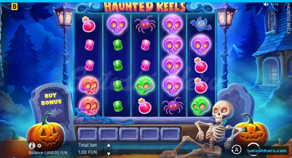 Base screen with skulls, candles and pumpkins