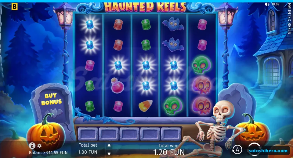 Win screen with blue candles and 1.20 total