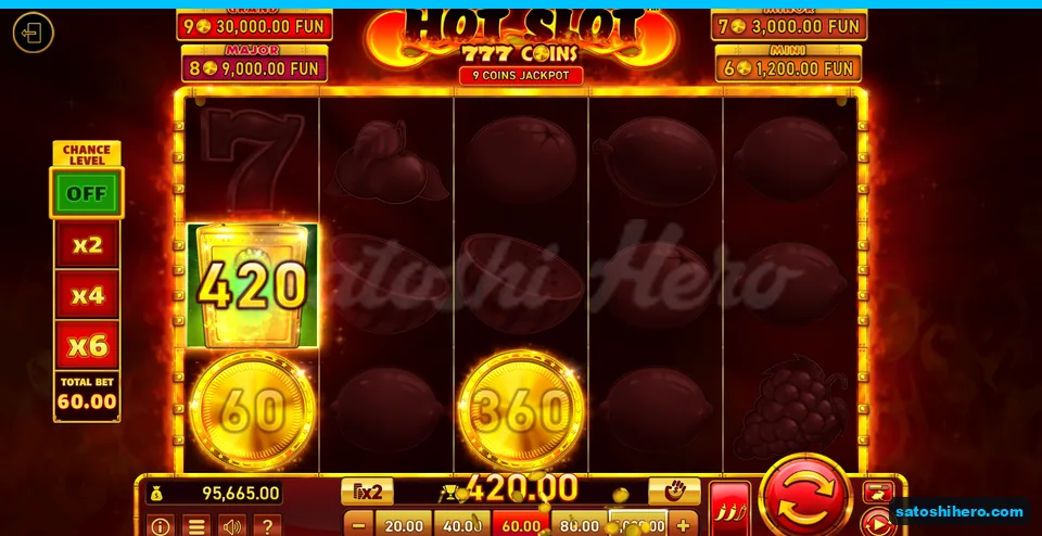 Board dimmed around safe and two Cash coins totaling 420.00