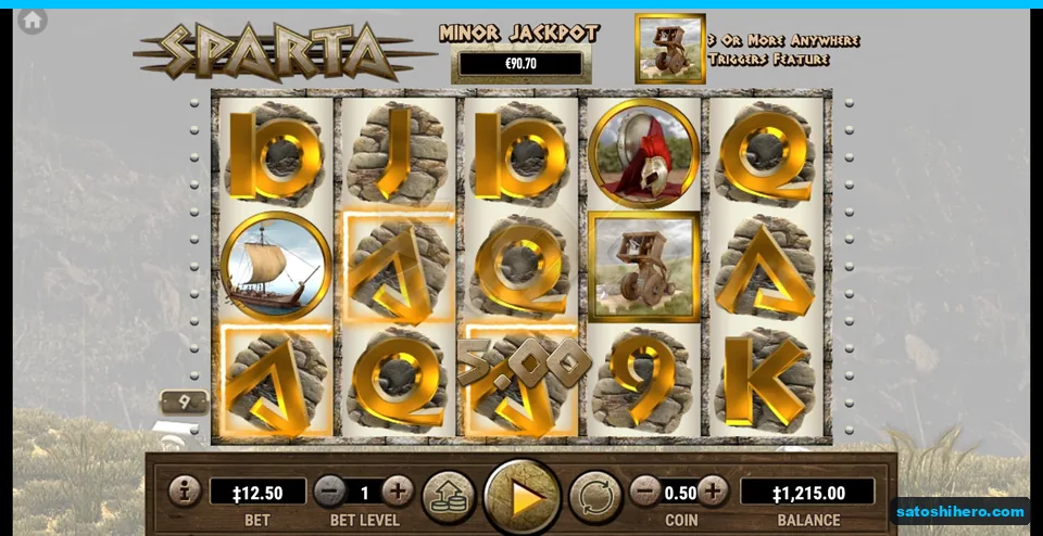 Three aces won 5.00 across the middle reel