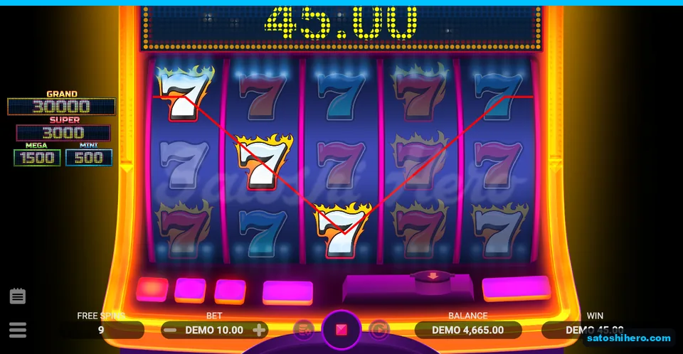 Nine free spins left with $45.00 win
