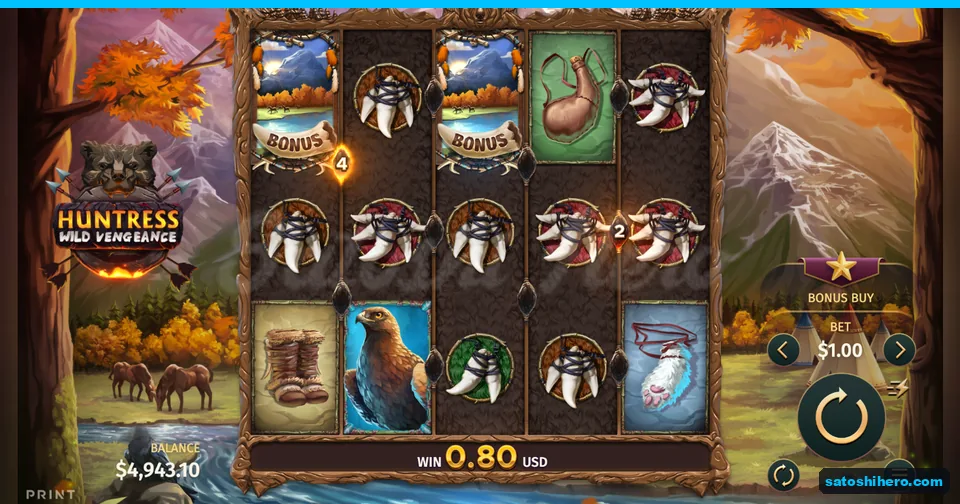 Five-reel grid showing a 0.80 USD line win