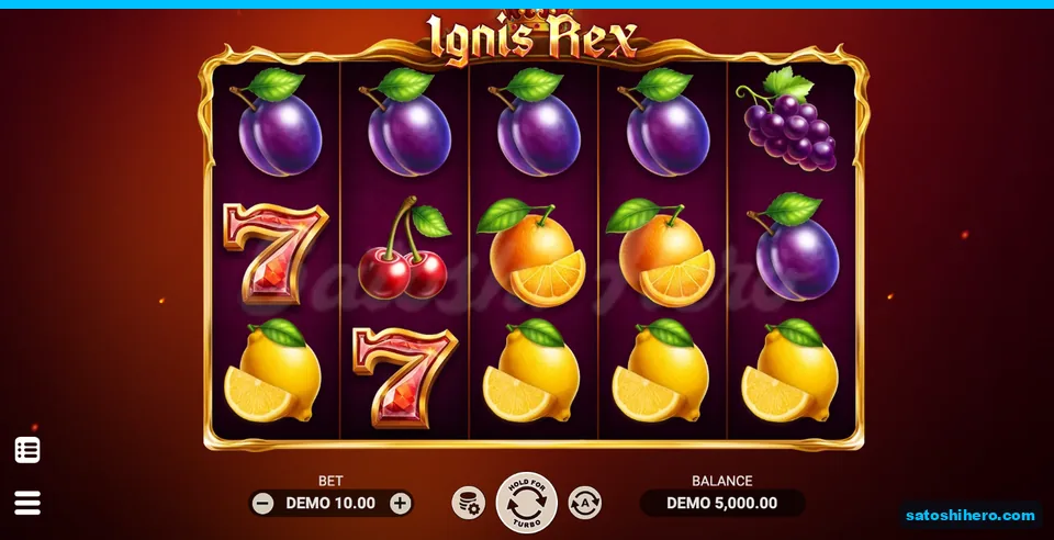 5x3 board showing fruit symbols before the first spin