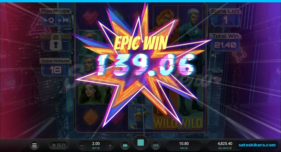 Epic Win banner covers Wild reels