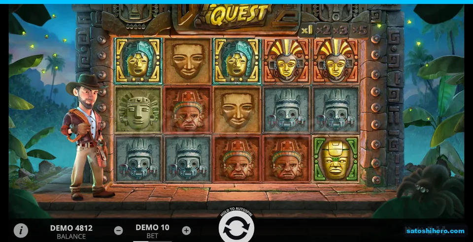 No win shown on carved mask grid beside explorer