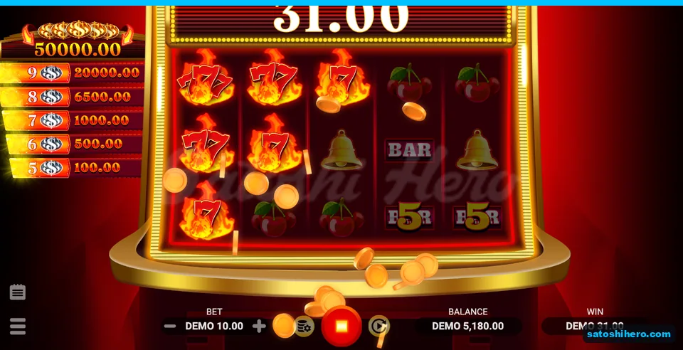 31.00 DEMO payline win fills the reels