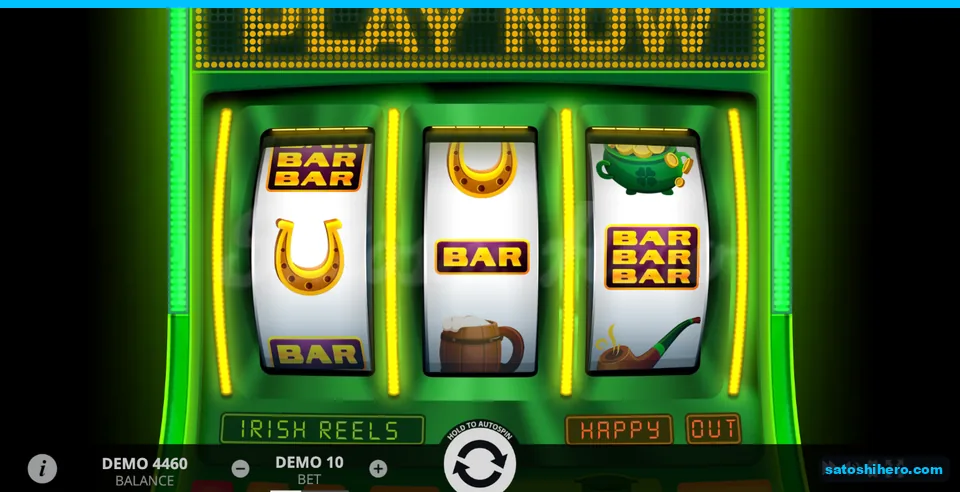 Three reels settled with horseshoe, BAR, and beer mug
