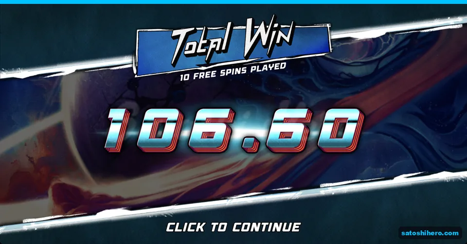 Total card shows $106.60 from free spins