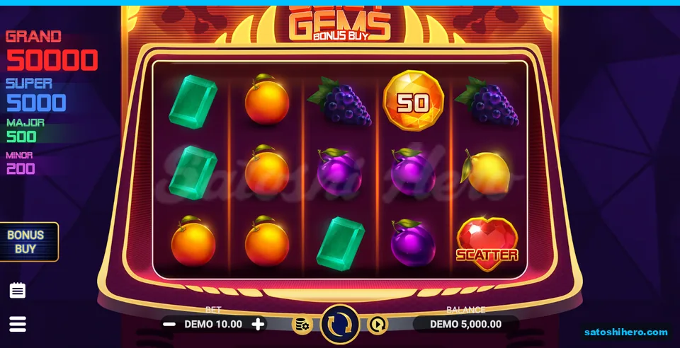 Idle grid with fruit, gems and scatter