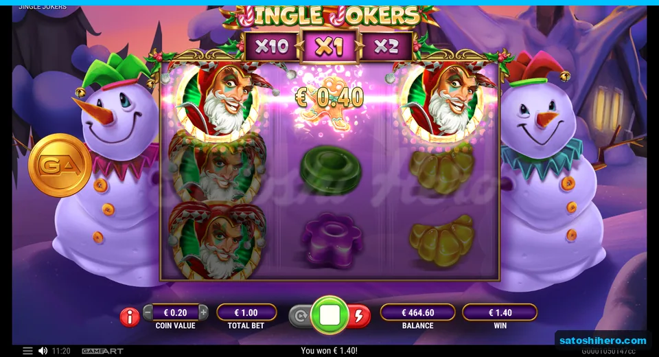 $1.40 line win shown between two Joker wilds