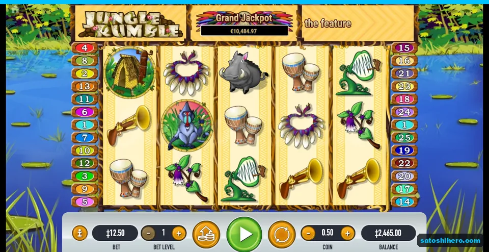 Board settled with mandrill, hut, drums and warthog symbols