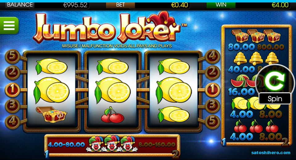 $4.00 win shown under three lemons