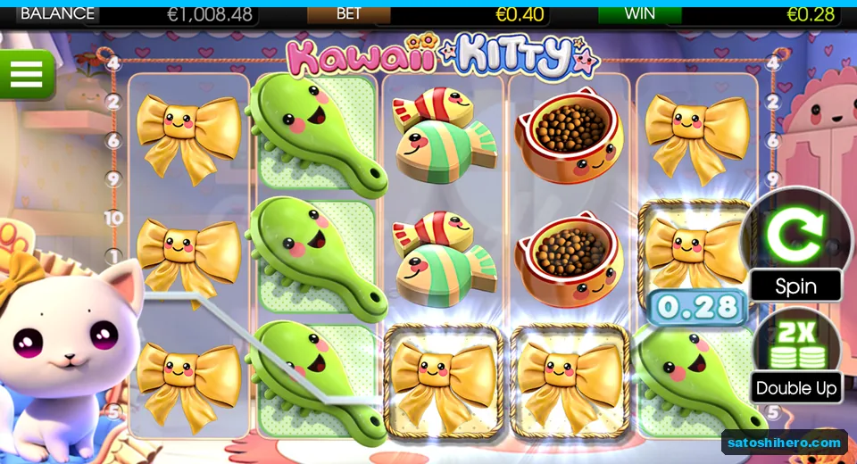 $0.28 win shows three yellow bows