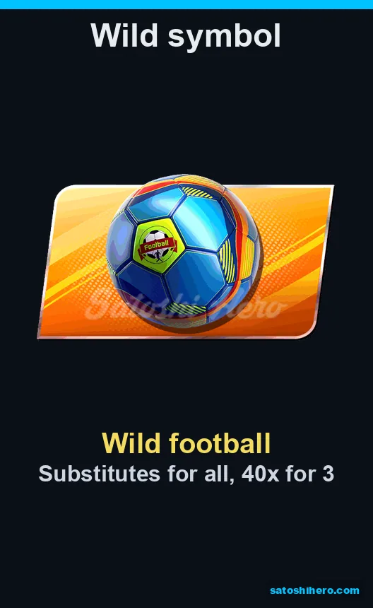 Wild football displayed with 40x three-symbol payout