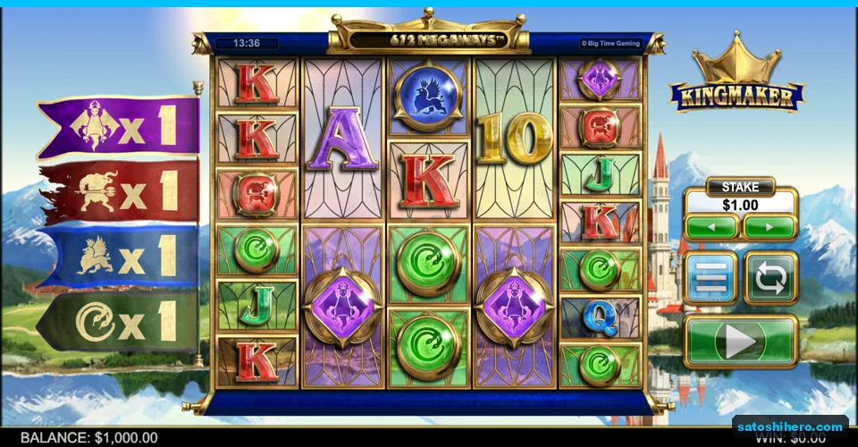 Five-reel grid settled beside four x1 banners
