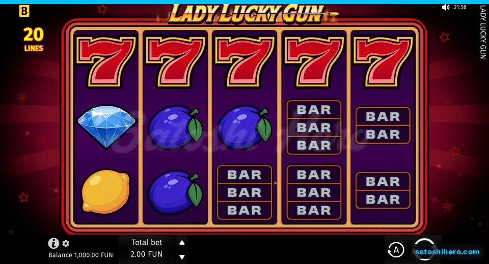 Base screen with red sevens and fruit symbols