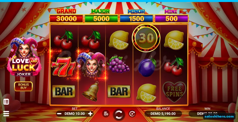 20.00 win shown with sevens and Joker wild