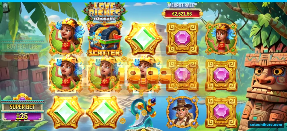 Three Princess symbols landed for a 10.00 line win
