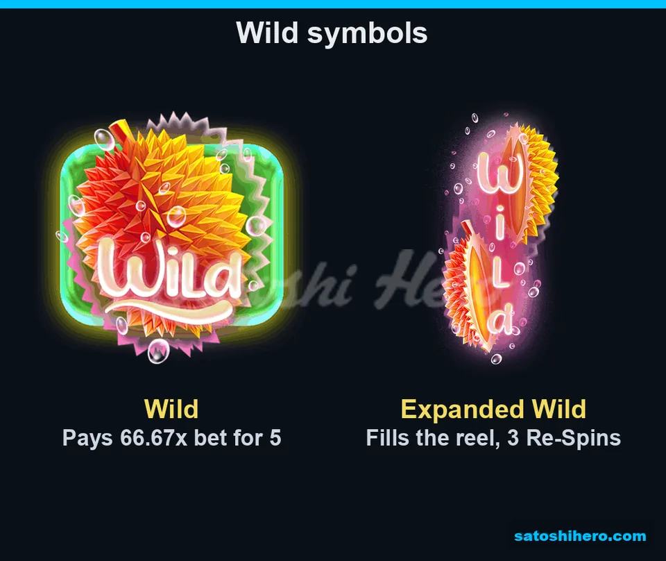 Wild and expanded Wild paytable entries shown