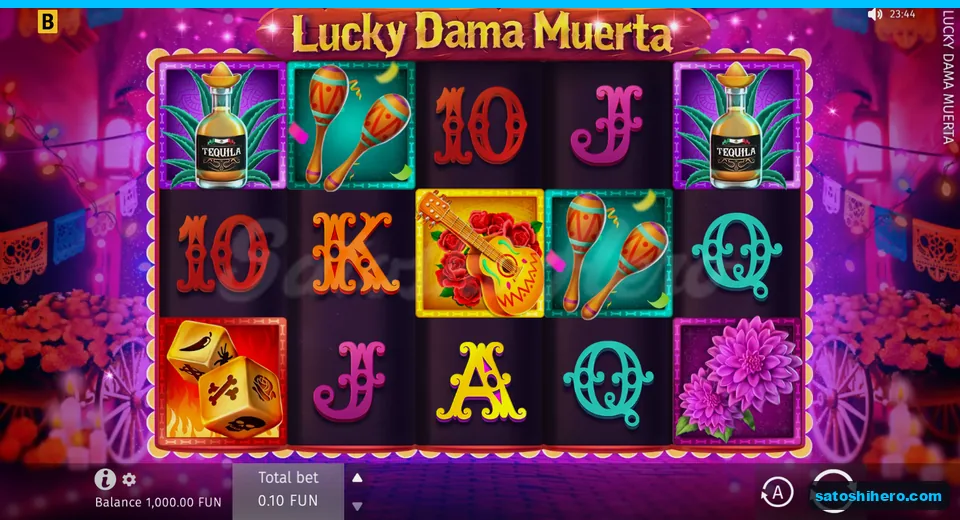 Base screen showing fiesta reels before spin