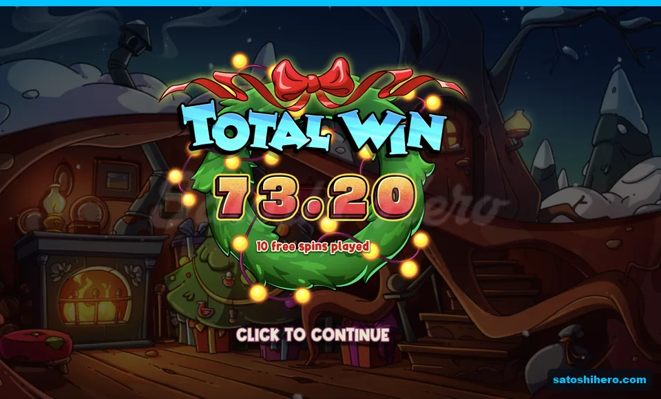 Total card shows 10 free spins payout