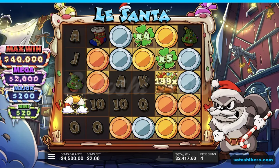 Coins and green clovers fill the board