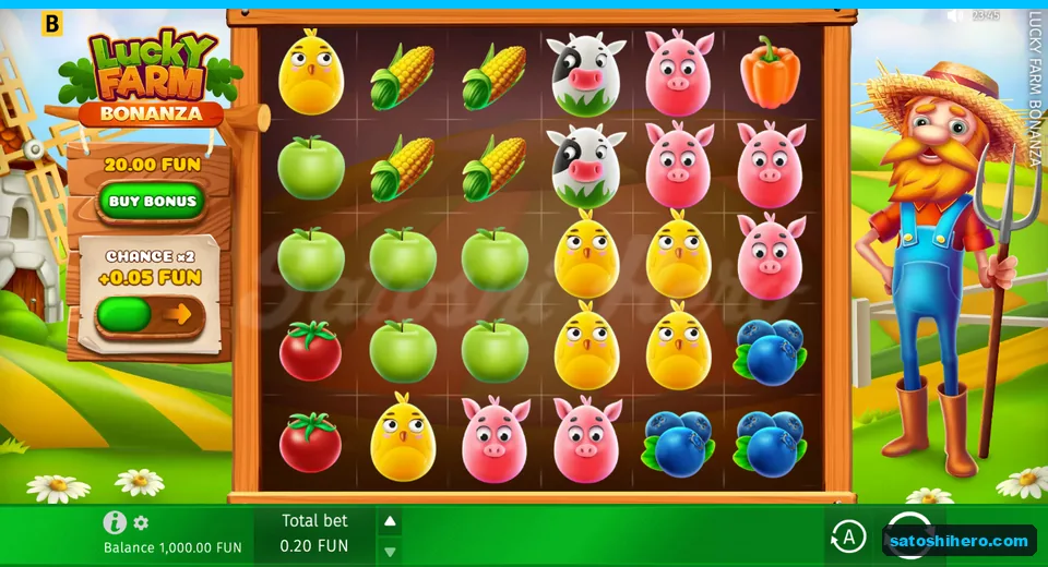 Main screen with farm symbols at rest