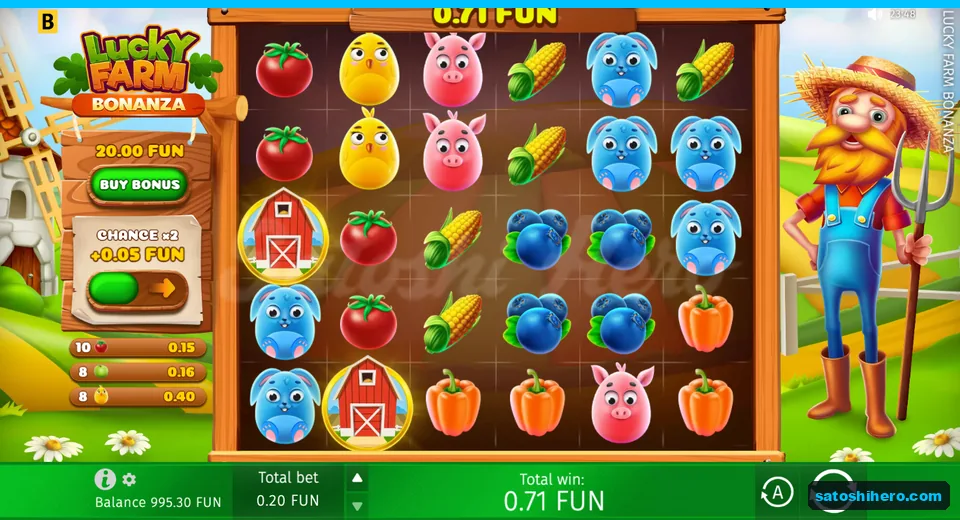 Win screen with 0.71 FUN total