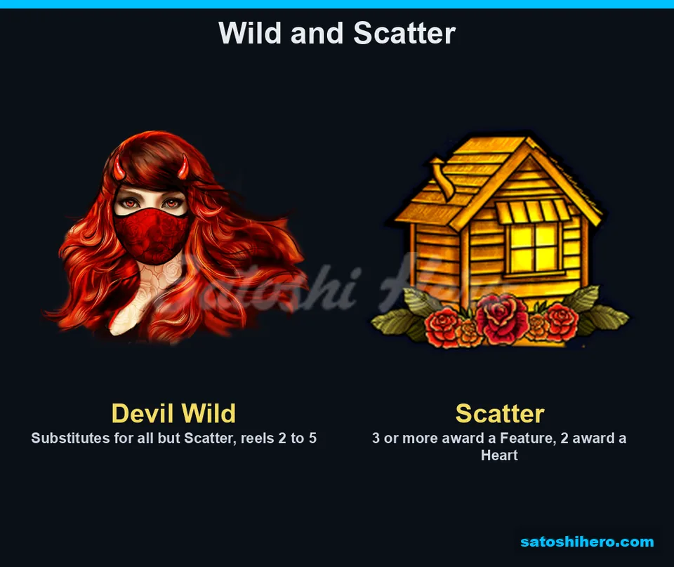 Feature panel shows devil wild angel wild and scatter